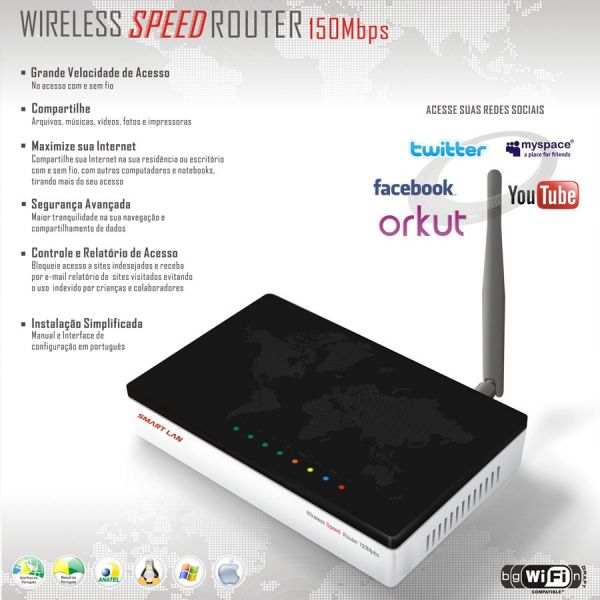 Roteador Wireless APRIO 150MBPS Office - SMART LAN